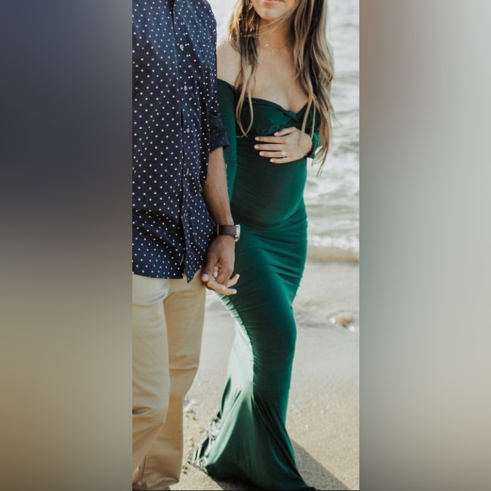 Green maternity dress